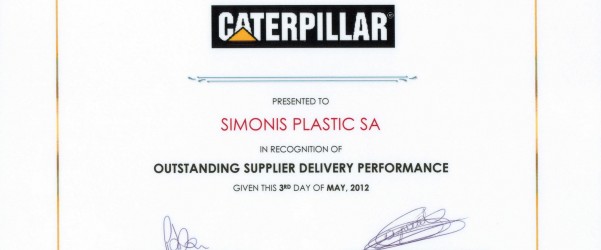 Caterpillar Recognition of Simonis Plastic Outstanding Delivery Performance